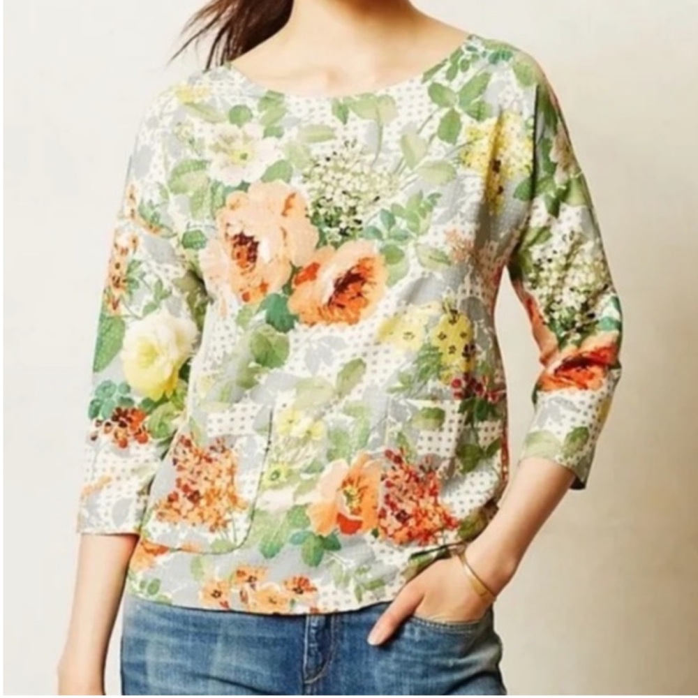 Anthropologie Hd In Paris Bloomfield Floral Blouse